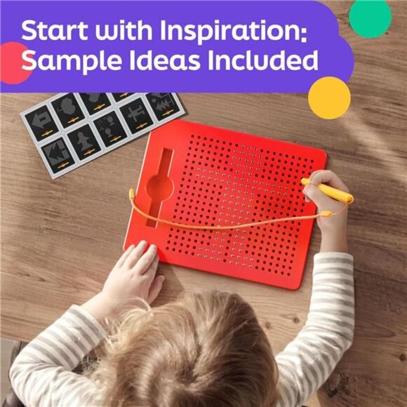 Magnetic Drawing Board for Kids & Toddlers with Beads and Magnet Stylus Pen - Picture 5 of 7